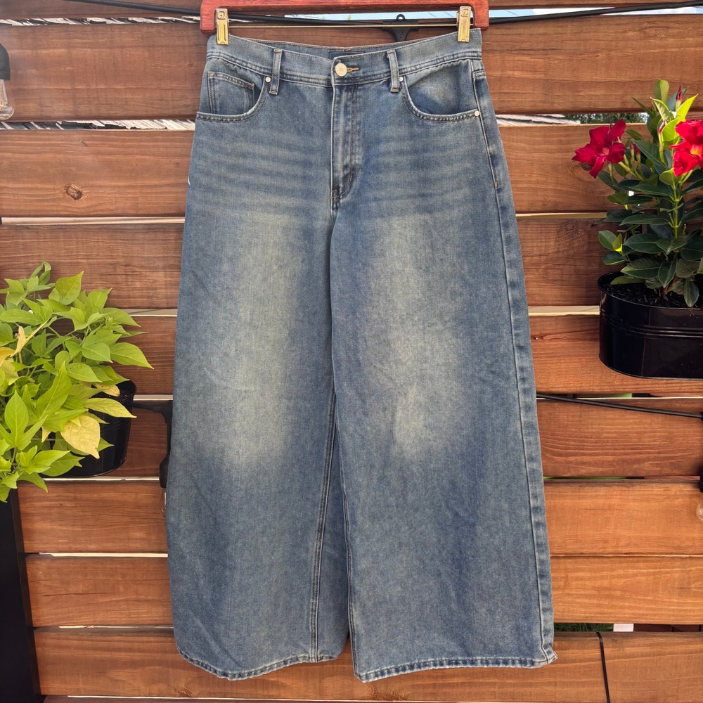 Superjene Wide Leg Jeans Womens 13 Blue Medium Wash Excellent Wide Leg Denim
